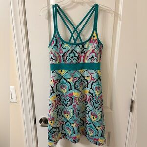Soybu Women's Mini Dress - Teal and Multicolor Pattern